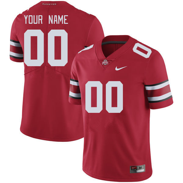 Custom Ohio State Buckeyes Name And Number College Football Jerseys Stitched-Red - Click Image to Close